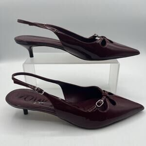 Sam Edelman Womens Bianka deep Red Slingback Pumps Shoes Sz. 10 Kitten Heel
